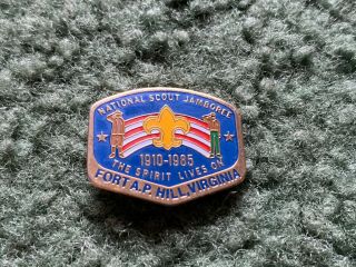 Vintage Boy Scouts Of America Bsa 1910 - 1985 National Scout Jamboree Virginia Pin