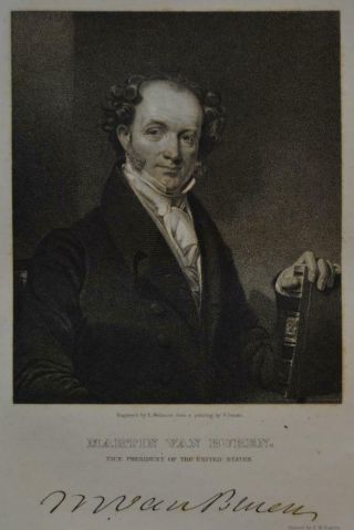 Antique 1830s Engraving Vice President Martin Van Buren