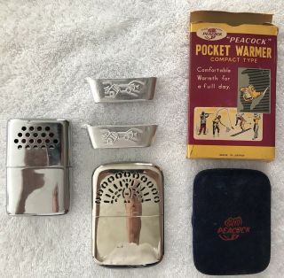 Vintage Peacock Pocket Hand Warmers (2) (compact) & Jon - E Warmer