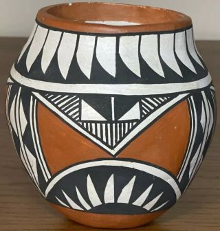 Vintage Acoma Vase Pueblo Native American Pottery Vase Signed Hand Painted