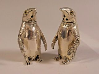 Novelty Silver Plate Penguin Salt & Pepper Pots