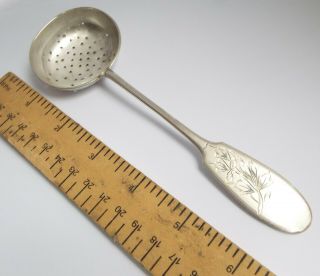 LOVELY ANTIQUE 19TH CENTURY RUSSIAN c1880 SOLID SILVER SUGAR SIFTER SPOON 2