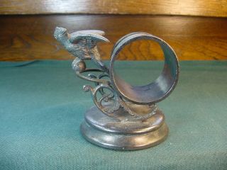 Antique Victorian Pairpoint Mfg Co Quadruple Plate Figural Bird Napkin Ring