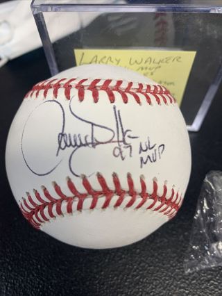 Larry Walker Expos Rockies Hof Signed Auto Vintage Game Baseball Jsa