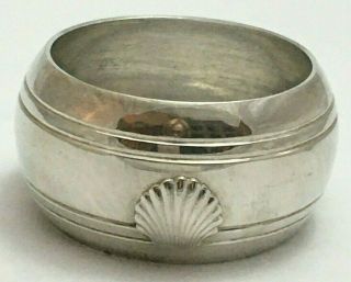 Vintage Solid Sterling Silver Shell Serviette Napkin Ring