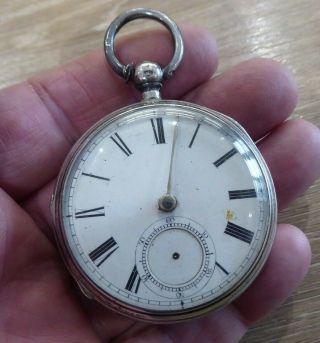 Quality Antique Solid Silver Gents Fusee Pocket Watch.  Dates 1891