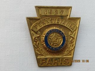 Vintage 1927 American Legion Pennsylvania Paris Convention Pin
