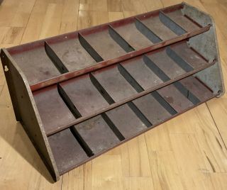 Vintage 3 - Shelf Steel Parts Bin Tray Nuts Bolts Hardware Store Shop Display 20”