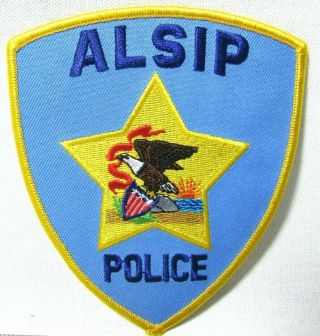 Vintage Alsip Illinois Police Uniform Shoulder Patch Star Eagle Nos