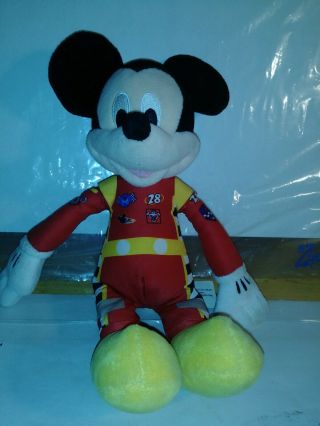 Disney Mickey Mouse In Red Racing Suit 10 " Plush