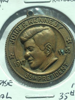 Vintage President John F Kennedy Medal,  Token,  Pendant Commemorative