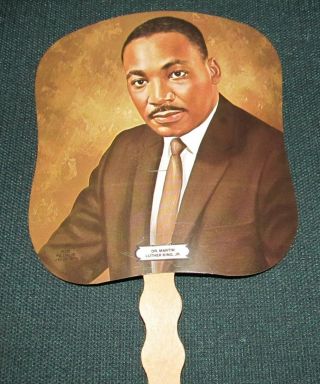 Vintage Dr.  Martin Luther King Jr.  Hand Fan,  Has Advertising