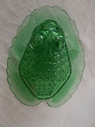 Rare Vintage Lg Wright Glass Lidded Frog Dish,  8.  5 " X 6.  5 " X 3.  5 " H,