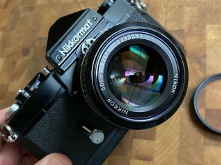 Vintage Nikon Nikkormat Black Ftn 35mm Camera 50mm F/1.  4 Ai Lens