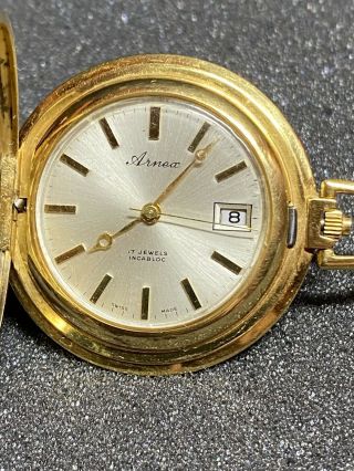Vintage Arnex 17 Jewels Incabloc Pocket Watch,  Swiss Made