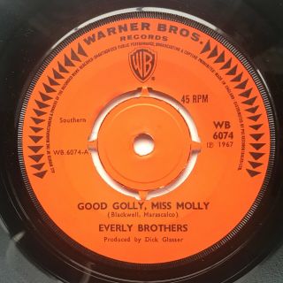 The Everly Brothers " Good Golly,  Miss Molly / Oh Boy " Uk 45 7 " Warner Bros.