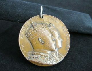 Uk 1902 Coronation King Edward Queen Alexandria Coin Newcastle Upon Tyne Bronze