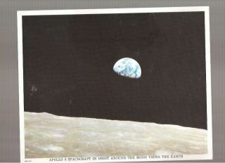 Official Nasa Photo Apollo 8 Earth View