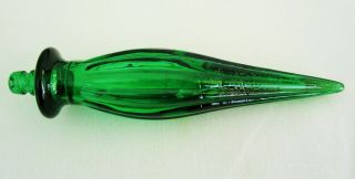 Vintage Green Optic Italian Art Glass Stopper For Genie Bottle (s)