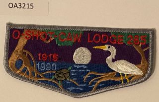 Boy Scout Oa 265 O - Shot - Caw Lodge 1990 75th Anniversary Flap