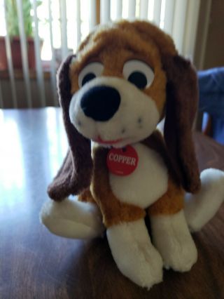 Walt Disney Copper From Fox And The Hound Plush Stuffed Dog With Name Tag