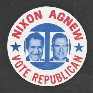Nixon Agnew Presidential Campaign Die Cut Reflective Sticker - Vote Republican