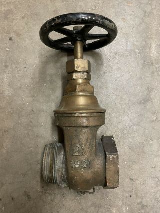 Vintage 2 1/2” Female Brass Hose Connection Standpipe Valve Fire Sprinkler