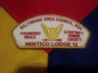 Baltimore Area Council Nentico Lodge 12 Csp White And Gold