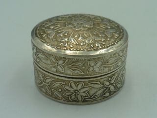 Hand Decorated Antique Silver Snuff Box - Circa 1900