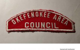 Boy Scouts Csp Red And White Rws Shoulder Okefenokee Area Council Patch