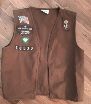 Girl Scout Brownie Vest Size L Atlanta