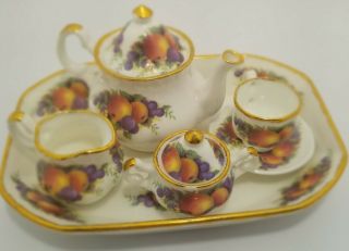 Royal Doulton Miniature Tea Set Vintage Collectible Bone China Made In