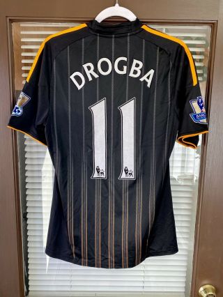Vintage 2010/2011 Chelsea Fc Didier Drogba 11 Away Soccer Jersey Orange Fifa Sm