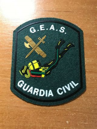 Spain Patch Police Guardia Civil Dive Diver Scuba G.  E.  A.  S.  Unit -