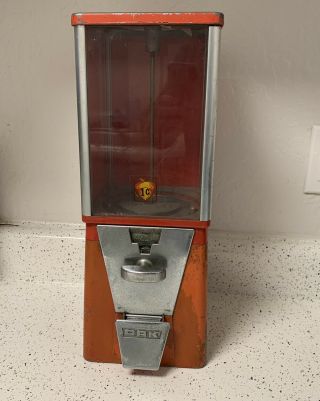 Oak Acorn 1 Cent Gum Gumball Candy Vending Machine Vintage Red