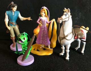Disney’s Tangled 4 Piece Christmas Ornament Set Pascal Rapunzel Paint Defect