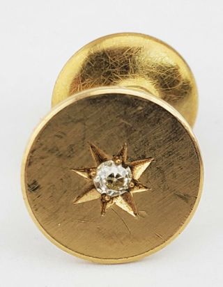 Vintage 14k Yellow Gold & Diamond Tie Tack Pin By Correct D & B Dollan Bullock