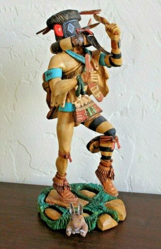 Hopi Left Hand Kachina Carved By Vern Mahkee,  8 " Tall,  Native American