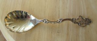 Vintage Th Marthinsen Norway 406 Sterling Silver Sugar Shell Spoon