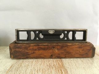 Vintage Tool The L S Starrett Co Anthol Mass Level Tool In Wooden Box