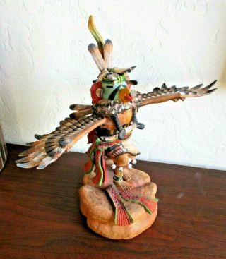 Hopi Eagle Dancer Kachina By Patrick Howard,  11 " Tall,  11 " Wingspan
