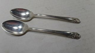 2 - Antique (1942) Sterling Silver Teaspoons By International,  Spring Glory Pat.
