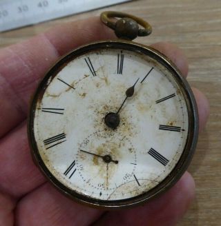 Antique Silver Fusee Gents Pocket Watch.  London 1848