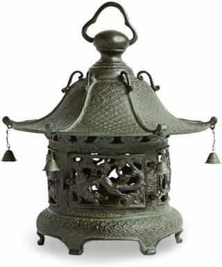 Toro Japanese Bronze Hanging Lantern Takaoka Craft Ryu Doragon Motif Japan