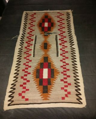 Old Native American (navajo Indian) Wool Rug (bold Colors & Designs)
