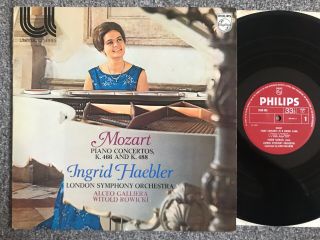 Mozart - Piano Concertos K.  466 & K.  488 - Haebler - Philips Stereo Lp - 6580 008