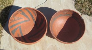 2 Anasazi,  Puerco Black On Red Bowls Pueblo Pottery Pre - Columbian Chaco