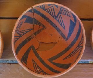 2 Anasazi,  Puerco Black on Red Bowls Pueblo Pottery Pre - columbian Chaco 6