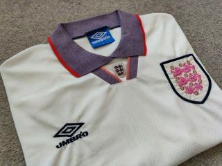 Vintage England Home Football Shirt 1993 - 1995 Size Large 93 - 95