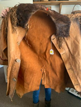 Mountain Man Leather Outfit - Pants And Jacket W/fur